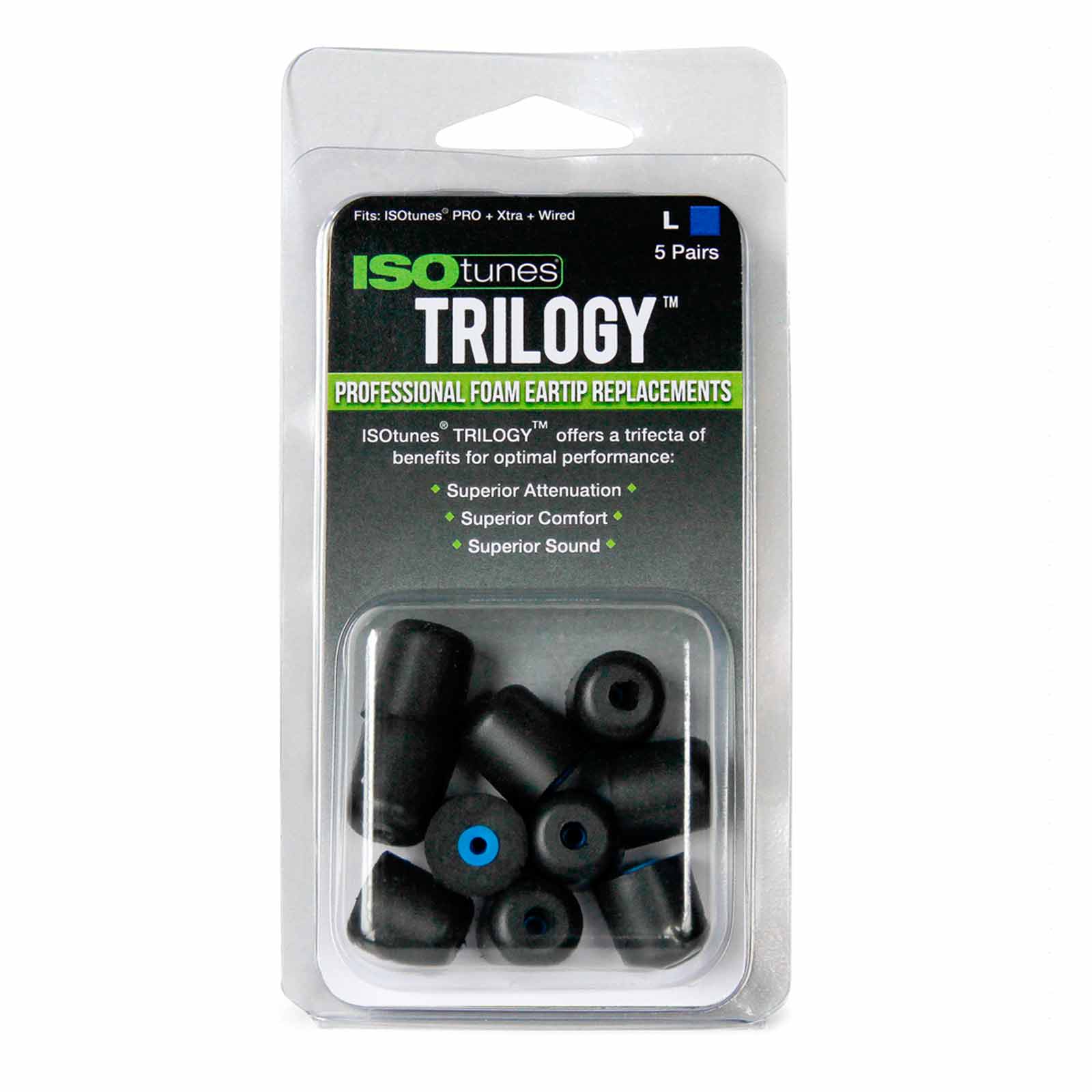 AKAH Gehörschutz von ISOtunes Ersatz-Ohrstöpsel Trilogy L 37610004