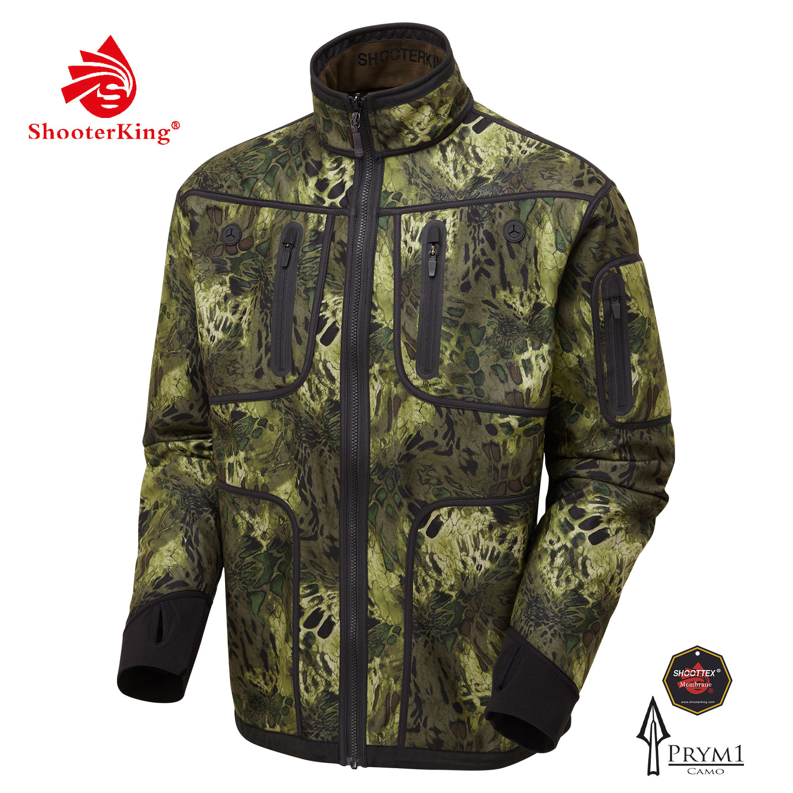 AKAH Softshell Jacken von Shooterking Softshell Jacke wendbar Woodlands Camo 81187004