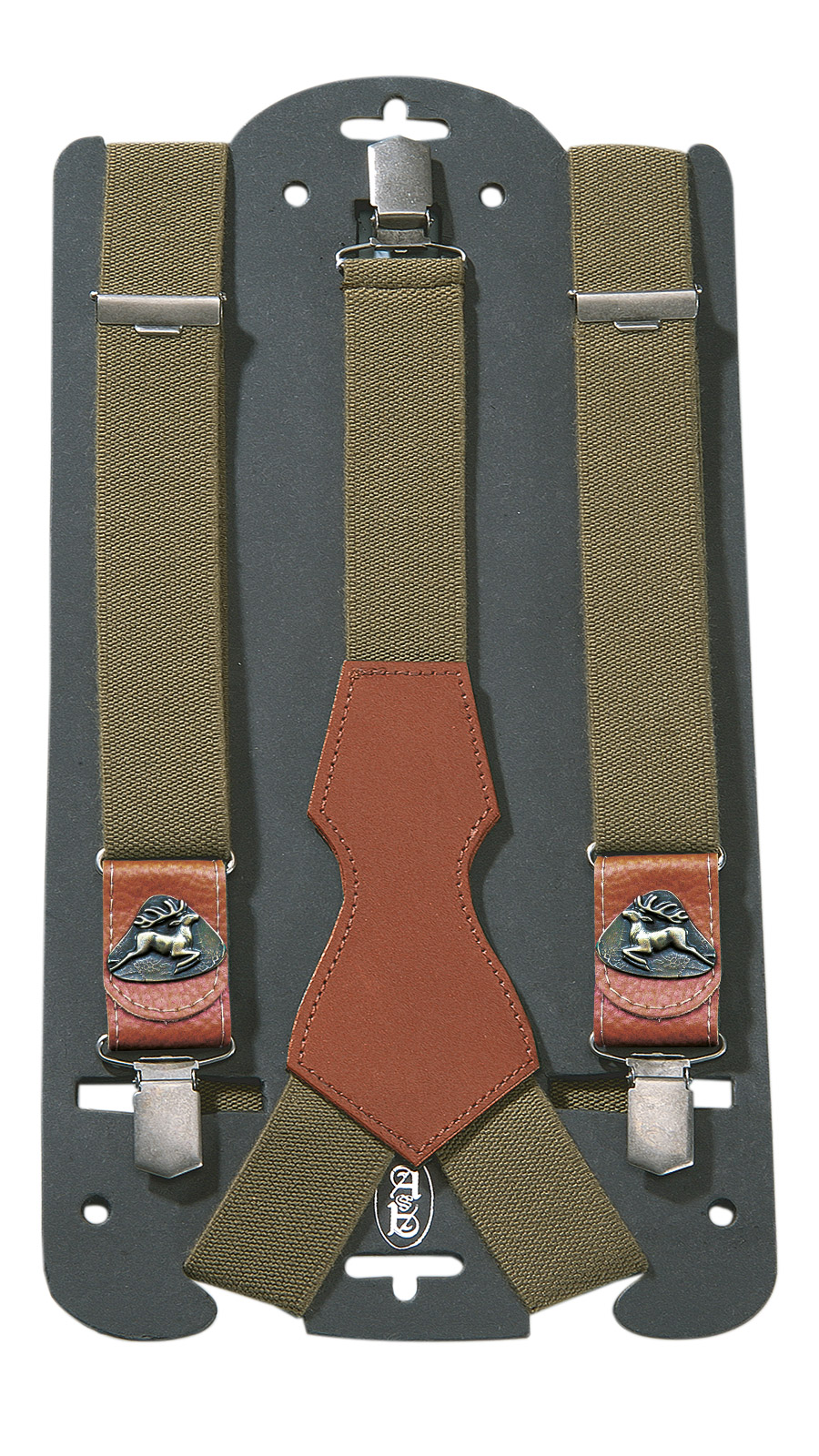 AKAH Accessoires von Revieralarm Hosenträger mit Leder Hirsch 87640000