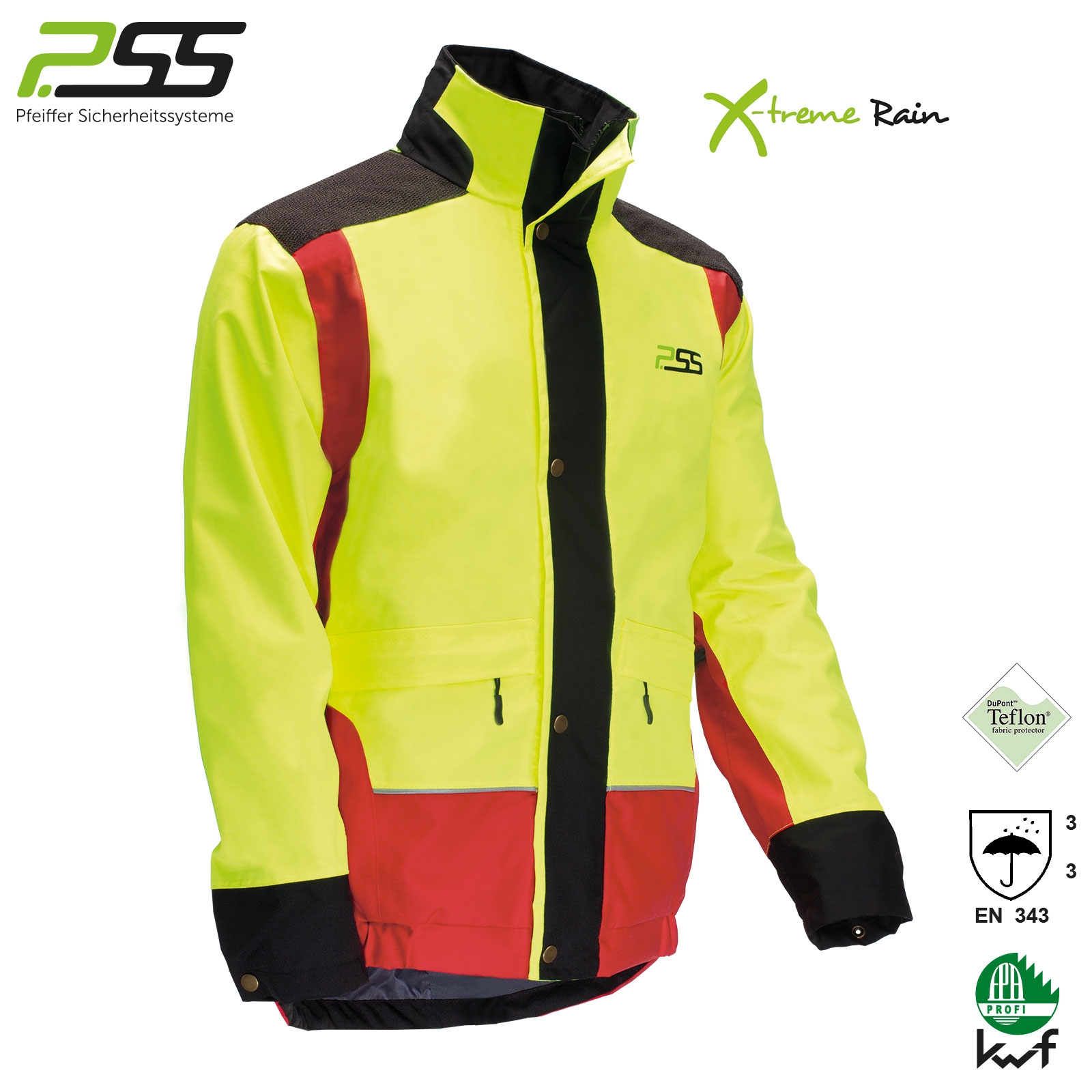 AKAH Regenbekleidung von PSS X-treme Rain Regenjacke gelb/rot 89964009