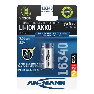 AKAH Nachtsicht-Zubehör für Revier und Optik von AKAH ANSMANN Li-Ion Akku 16340 / RCR123 50802000