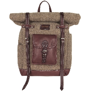 Rucksäcke für Jagd und Outdoor von AKAH AKAH Rolltop-Rucksack aus Wollfilz und Olivenleder 61312000