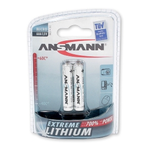 Jagdausrüstung von Ansmann 2x  Extreme Lithium Batterie 1,5 V Micro AAA 69045000