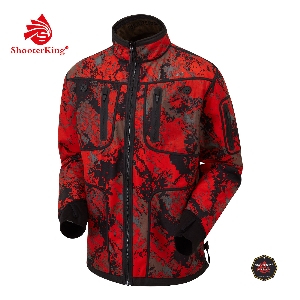 Kleidung von Shooterking Softshell Jacke wendbar Forest Mist rot 81185004