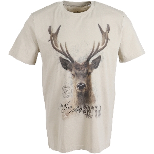 Kleidung für Jagd und Outdoor von AKAH ALMTRACHT T-Shirt Mein Herz schlägt wild, sand 83810005