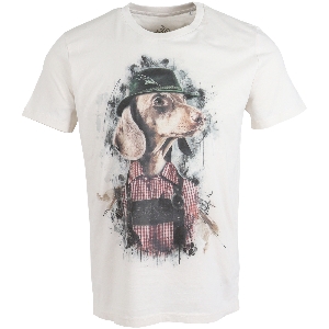 Hemden / T-Shirts von Almtracht T-Shirt Dackel mit Hut, beige 83812009