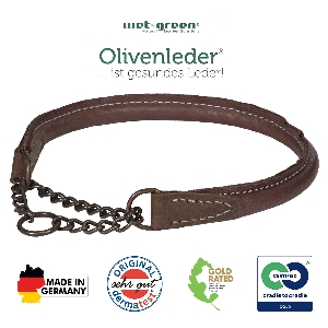 Hundeartikel von AKAH Olivenleder Halsung rundgenäht 90081135