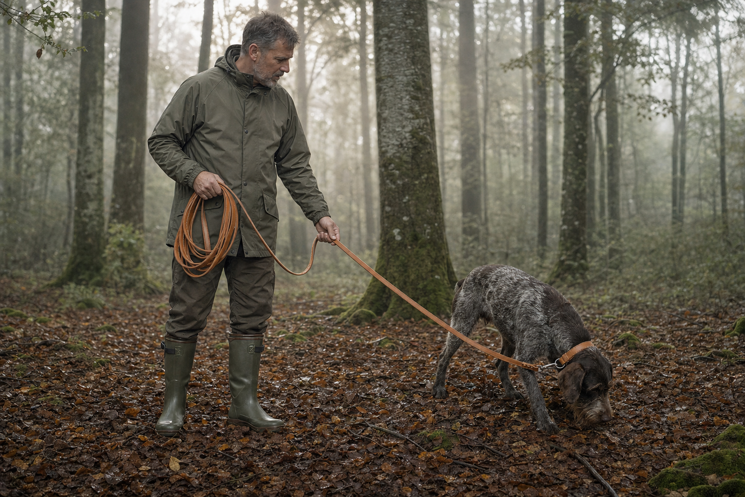 Schweißarbeit im nebligen Sollingwald